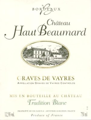Château Haut Beaumard - blanc AOC Graves de Vayres